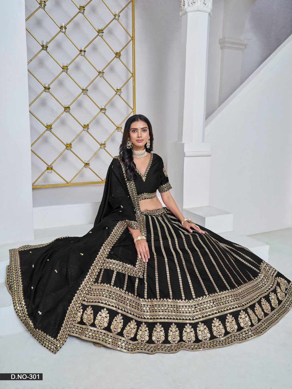 Anaita Black Embroidered Art Silk Designer Lehenga With Blouse | Grocsy