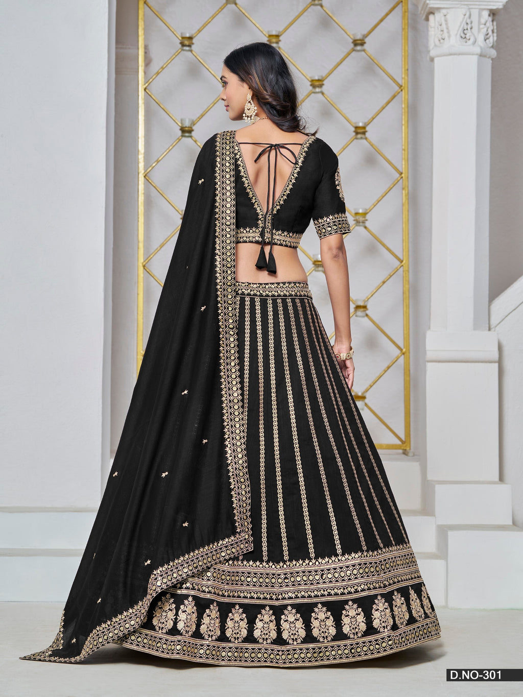 Anaita Black Embroidered Art Silk Designer Lehenga With Blouse | Grocsy