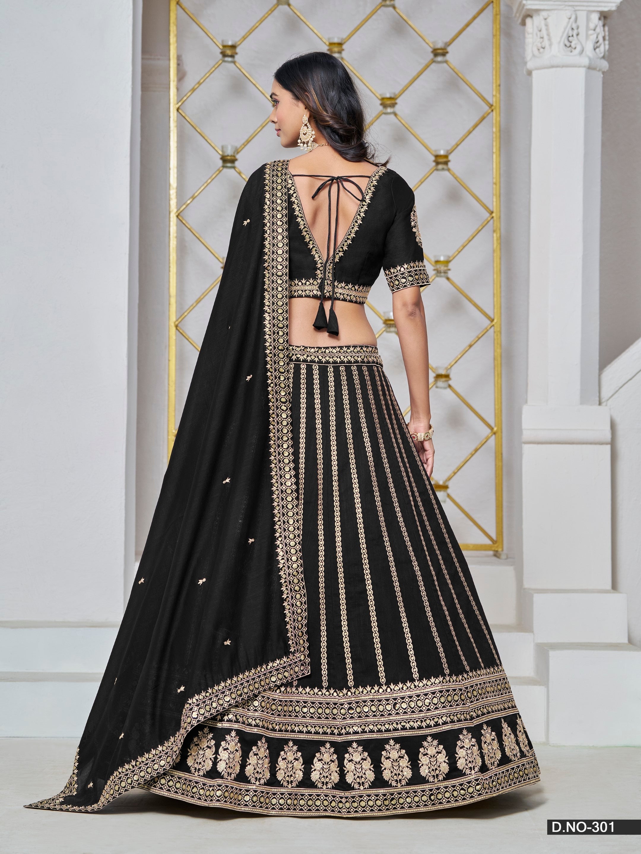 Anaita Black Embroidered Art Silk Designer Lehenga With Blouse | Grocsy