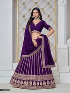 Anaita Purple Embroidered Art Silk Designer Lehenga With Blouse | Grocsy