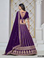 Anaita Purple Embroidered Art Silk Designer Lehenga With Blouse | Grocsy