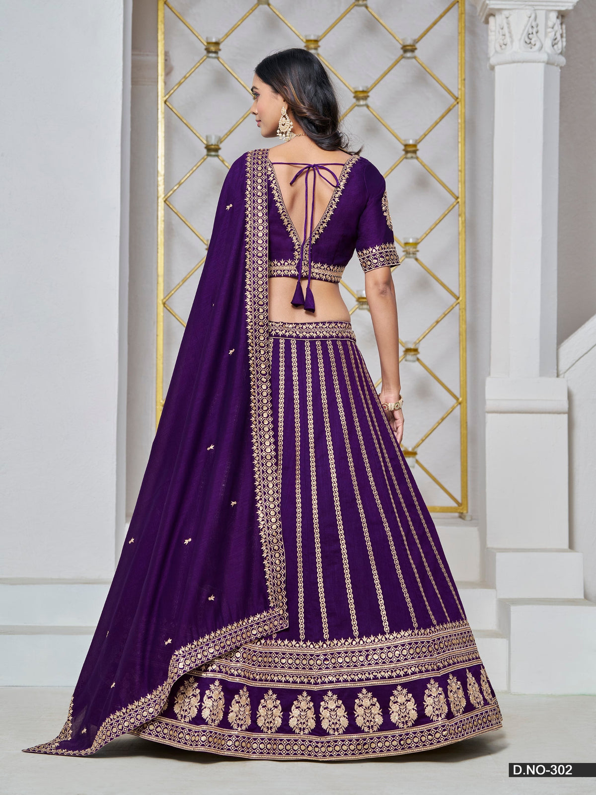 Anaita Purple Embroidered Art Silk Designer Lehenga With Blouse | Grocsy
