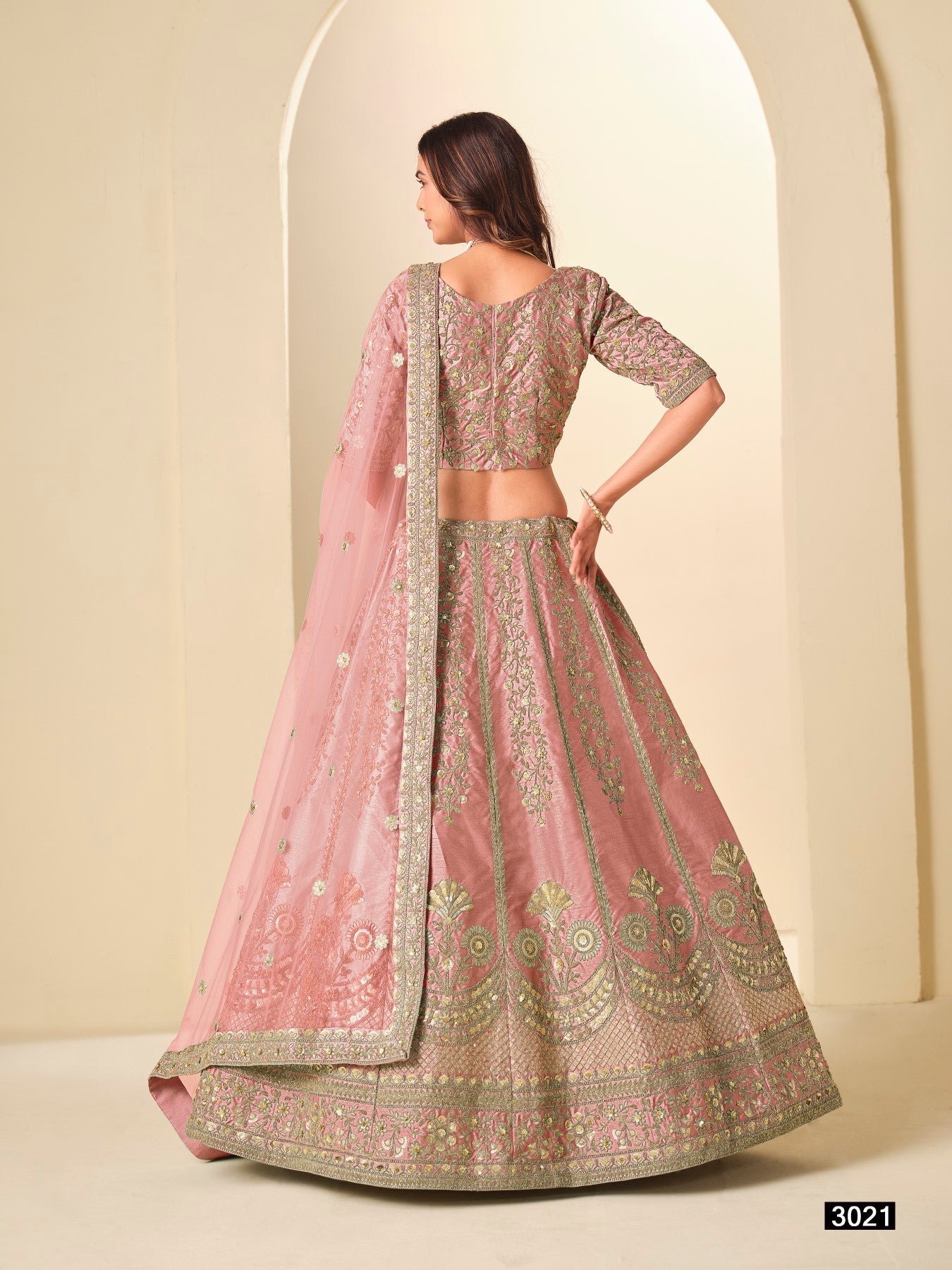 Anaita Pink Art Silk Lehenga Choli With Heavy Embroidery Work | Grocsy