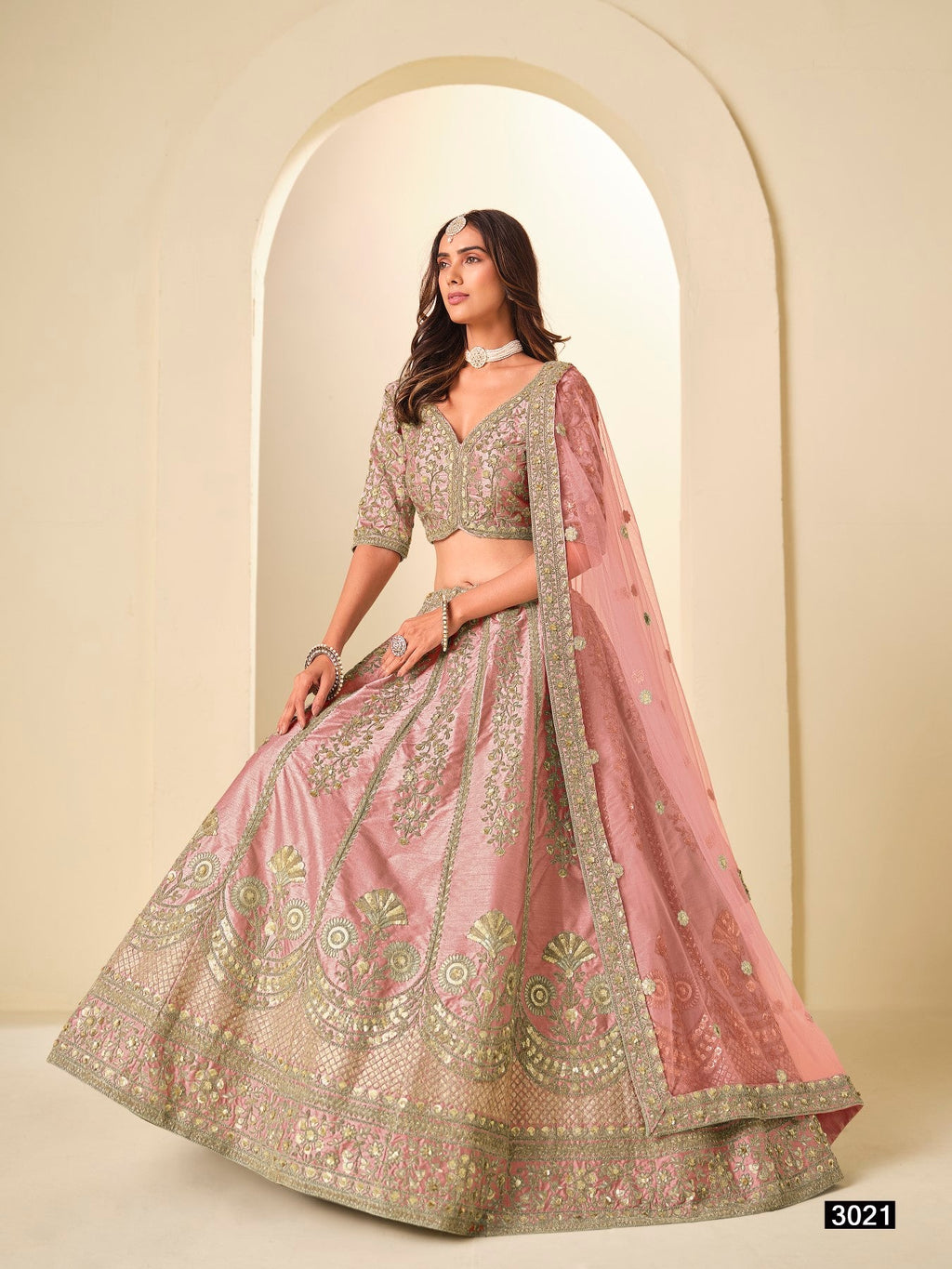 Anaita Pink Art Silk Lehenga Choli With Heavy Embroidery Work | Grocsy