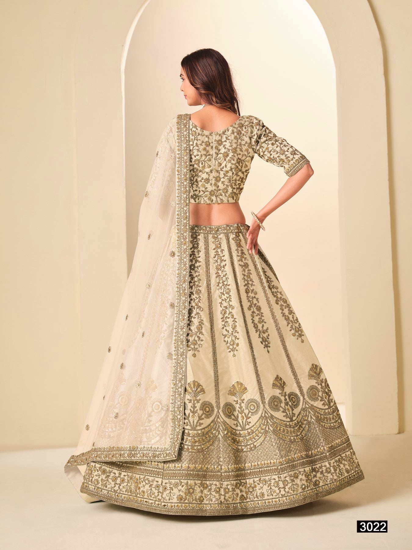 Anaita White Art Silk Lehenga Choli With Heavy Embroidery Work | Grocsy