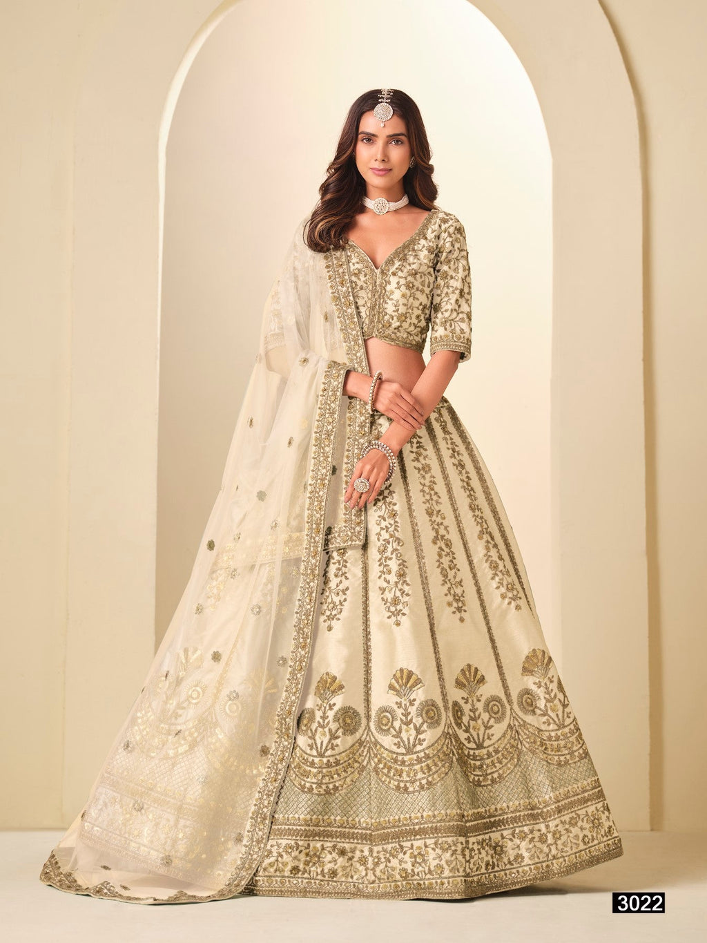 Anaita White Art Silk Lehenga Choli With Heavy Embroidery Work | Grocsy
