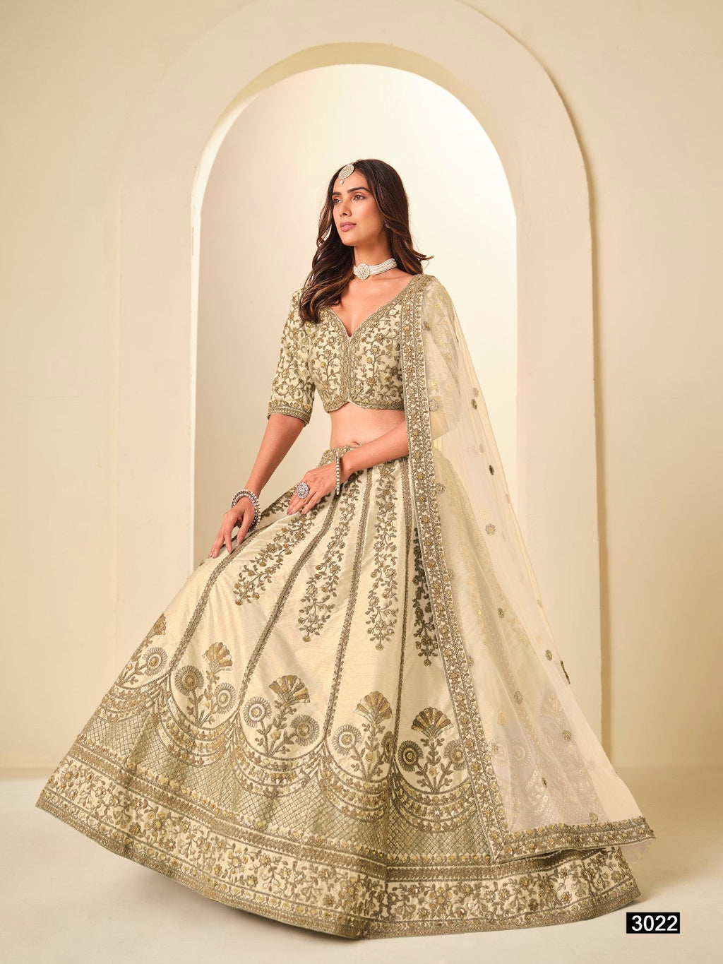 Anaita White Art Silk Lehenga Choli With Heavy Embroidery Work | Grocsy