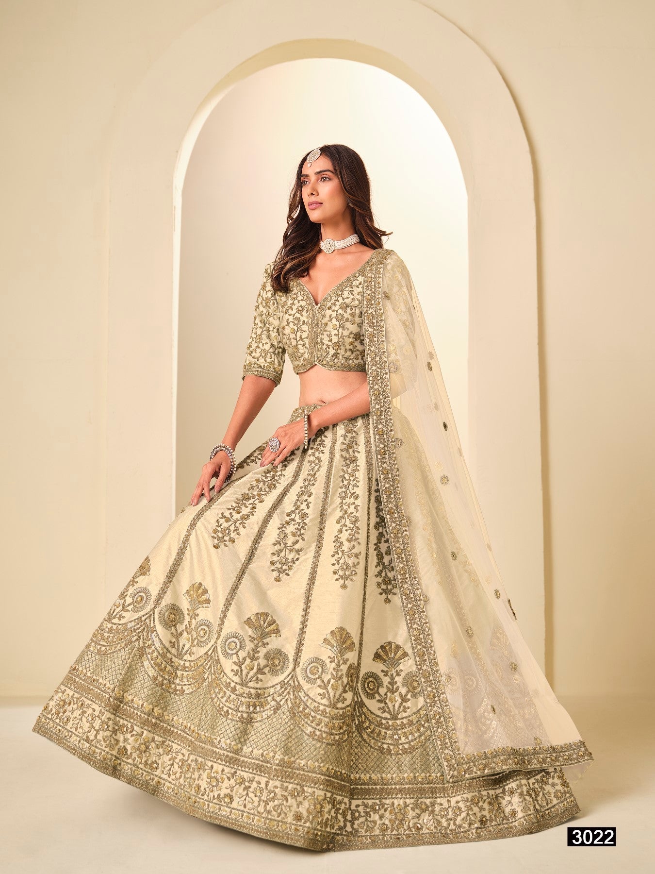 Anaita White Art Silk Lehenga Choli With Heavy Embroidery Work | Grocsy