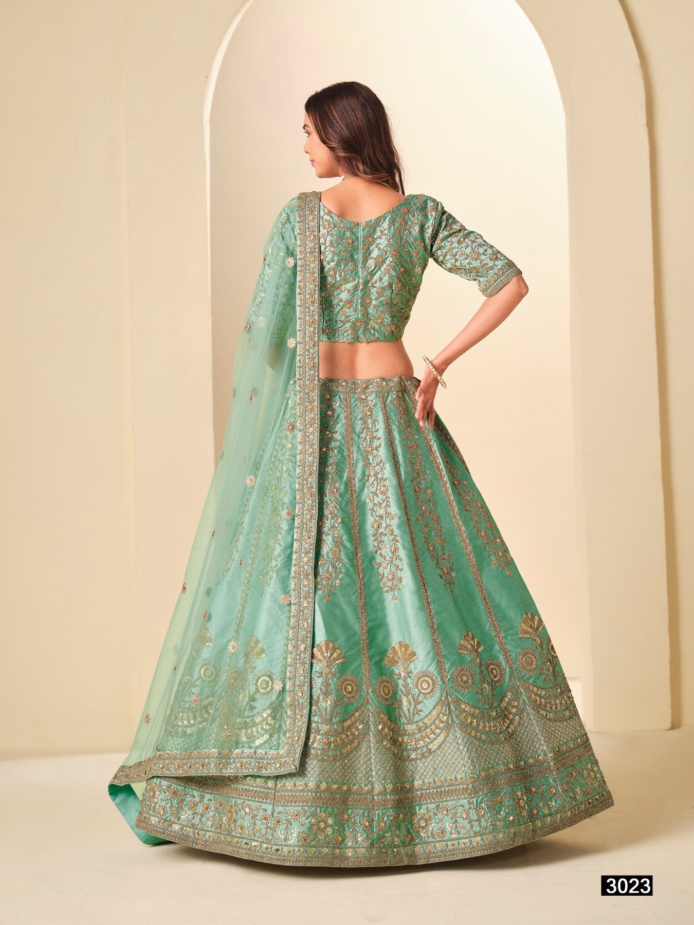 Anaita Sea Green Art Silk Lehenga Choli With Heavy Embroidery Work | Grocsy