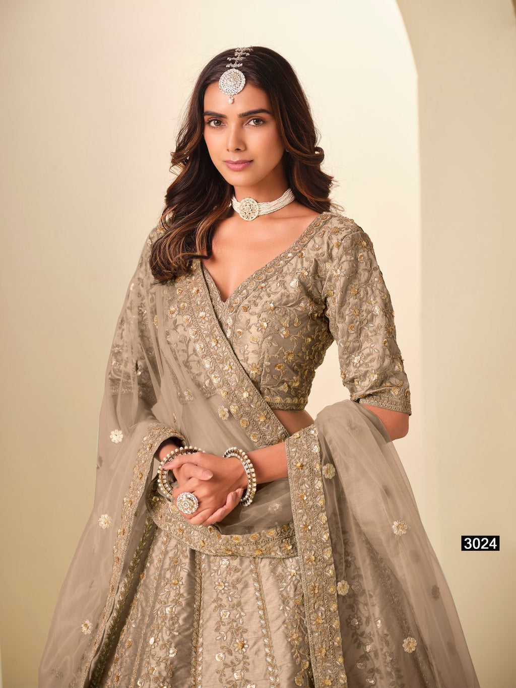 Anaita Brown Art Silk Lehenga Choli With Heavy Embroidery Work | Grocsy