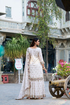 Lorenvalley Vichitra Silk Sequins and Thread Embroidery Work Palazzo Set | Grocsy