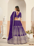 Anaita Violet Faux Georgette Lehenga Choli With Sequence Work | Grocsy