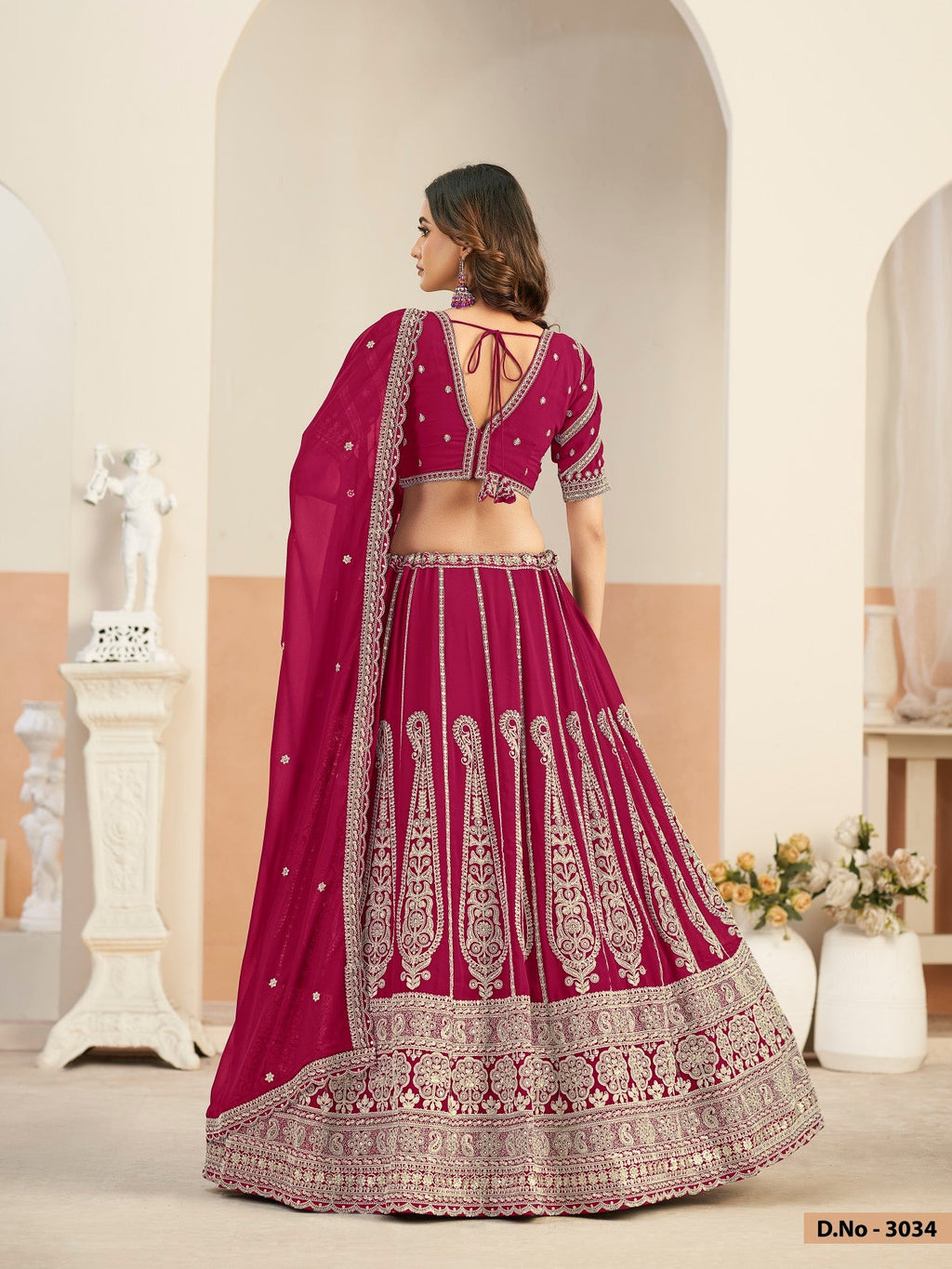 Anita Rani Pink Faux Georgette Lehenga Choli With Sequence Work | Grocsy