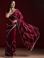 kasee Floral Embroidered Pure Silk Saree | Grocsy