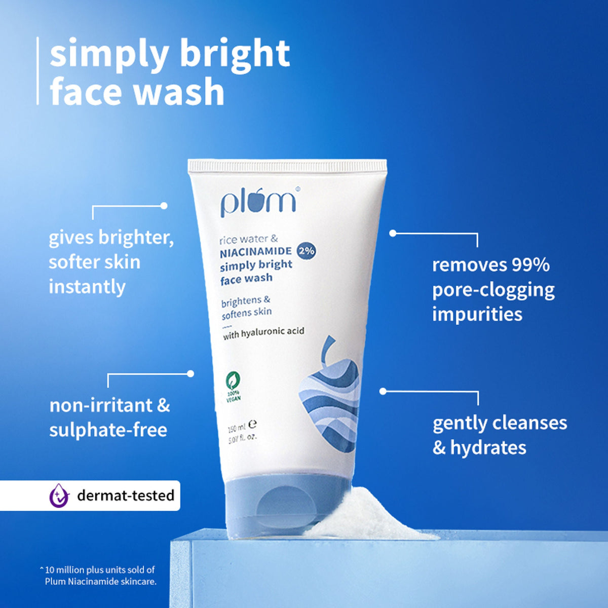 Plum 2% Niacinamide and Rice Water Face Wash and Moisturiser Combo | Grocsy