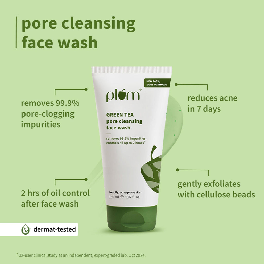Plum Green Tea Cleansing Face Wash and Oil Free Moisturizer | Grocsy