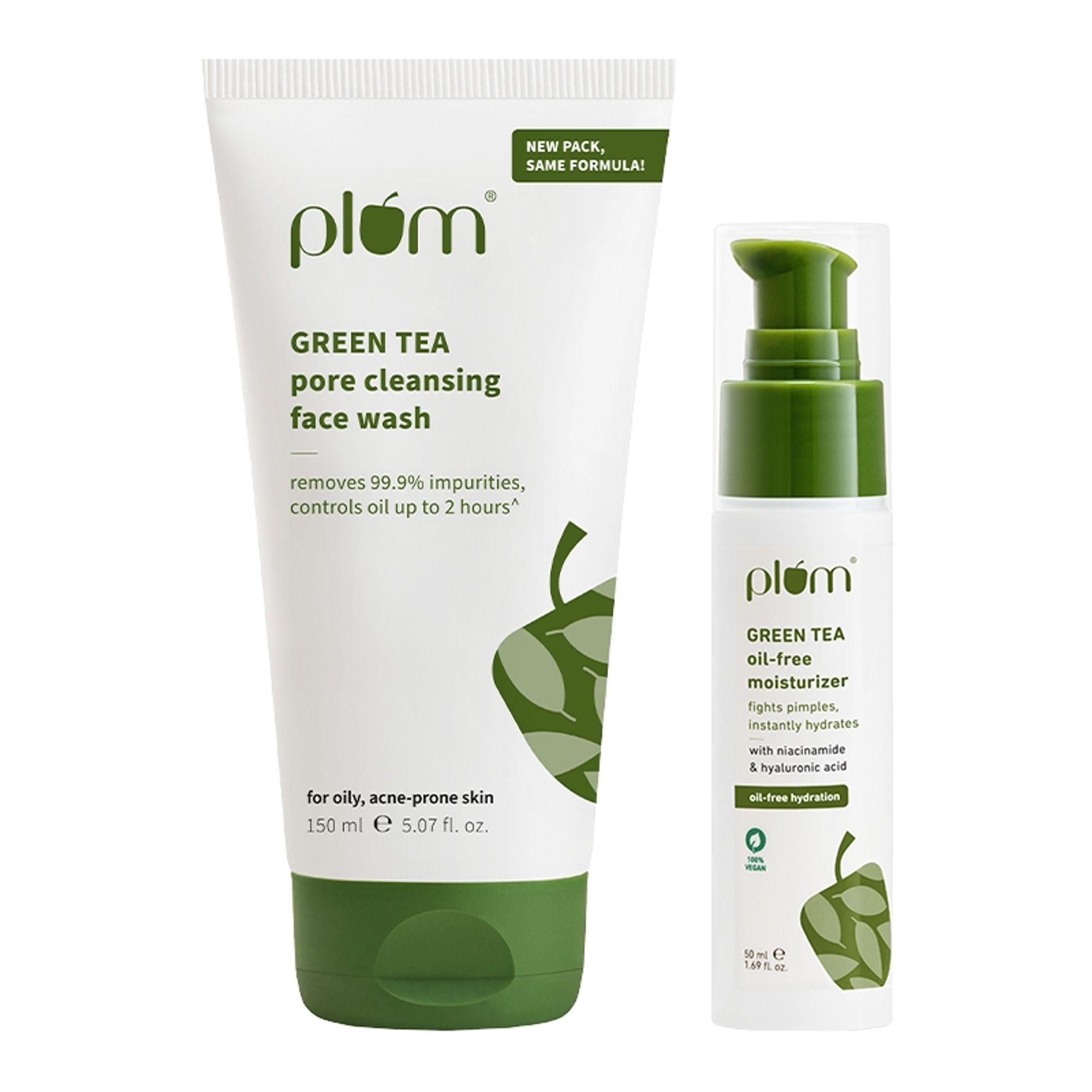 Plum Green Tea Cleansing Face Wash and Oil Free Moisturizer | Grocsy