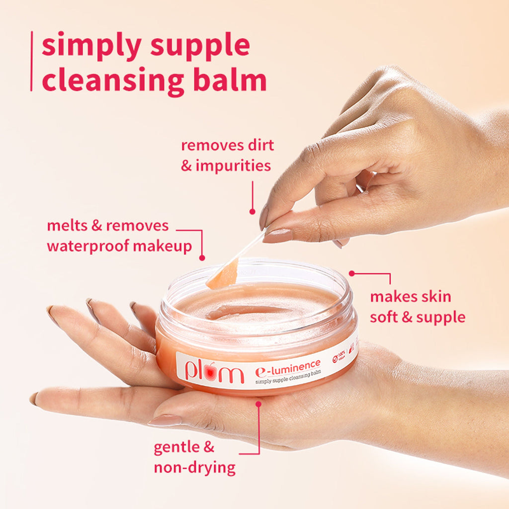 Plum E-Luminence Cleansing Balm and 2% Niacinamide and Rice Water Face Wash | Grocsy