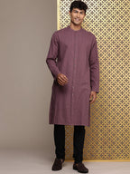 House of Pataudi Woven Design Straight Jashn Kurta | Grocsy