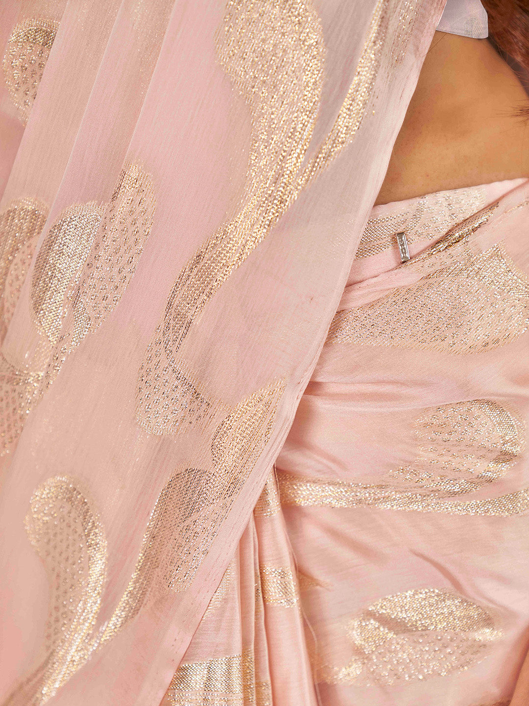 Tikhi Imli Woven Design Satin Jacquard Ready to Wear Saree | Grocsy