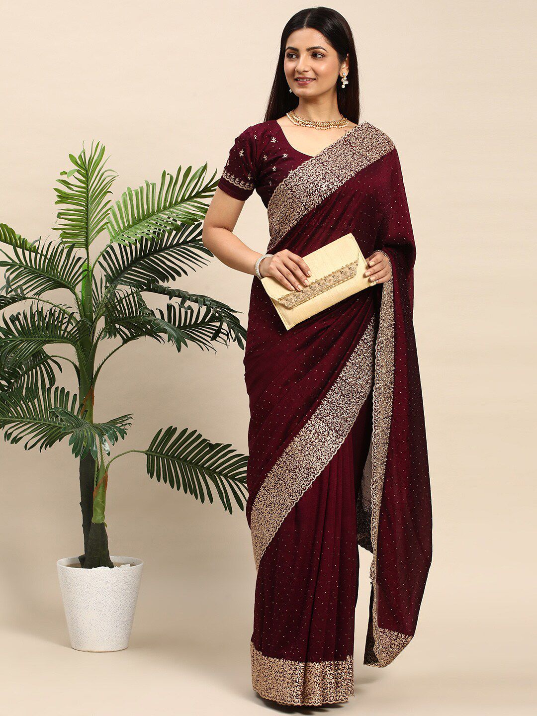 kasee Embellished Embroidered Designer Saree | Grocsy
