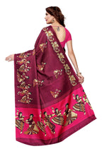 Vamika Wine Red & Pink Kalamkari With Jhalar Khadi Silk Saree | Grocsy