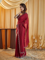 kasee Embellished Beads and Stones Silk Blend Saree | Grocsy