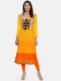 Souchii Women Yellow & Orange Quirky Printed Kurta | Grocsy