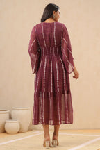 Juniper Womens Purple Chiffon Midi Dress | Grocsy