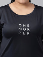 MKH Plus Size Typography Printed Drop Shoulder Sleeves Dri-FIT Relaxed Fit Sports T-shirt | Grocsy