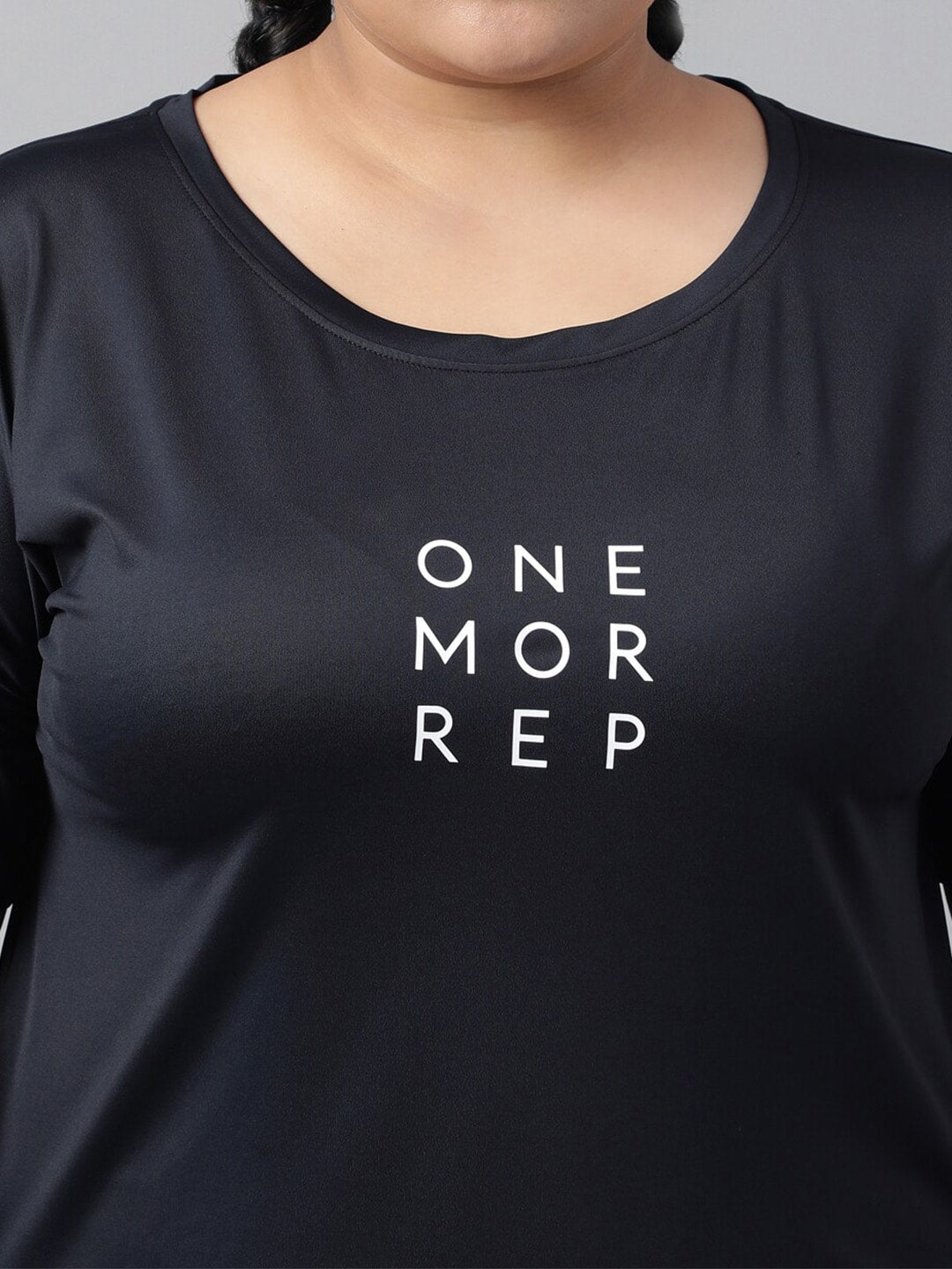 MKH Plus Size Typography Printed Drop Shoulder Sleeves Dri-FIT Relaxed Fit Sports T-shirt | Grocsy