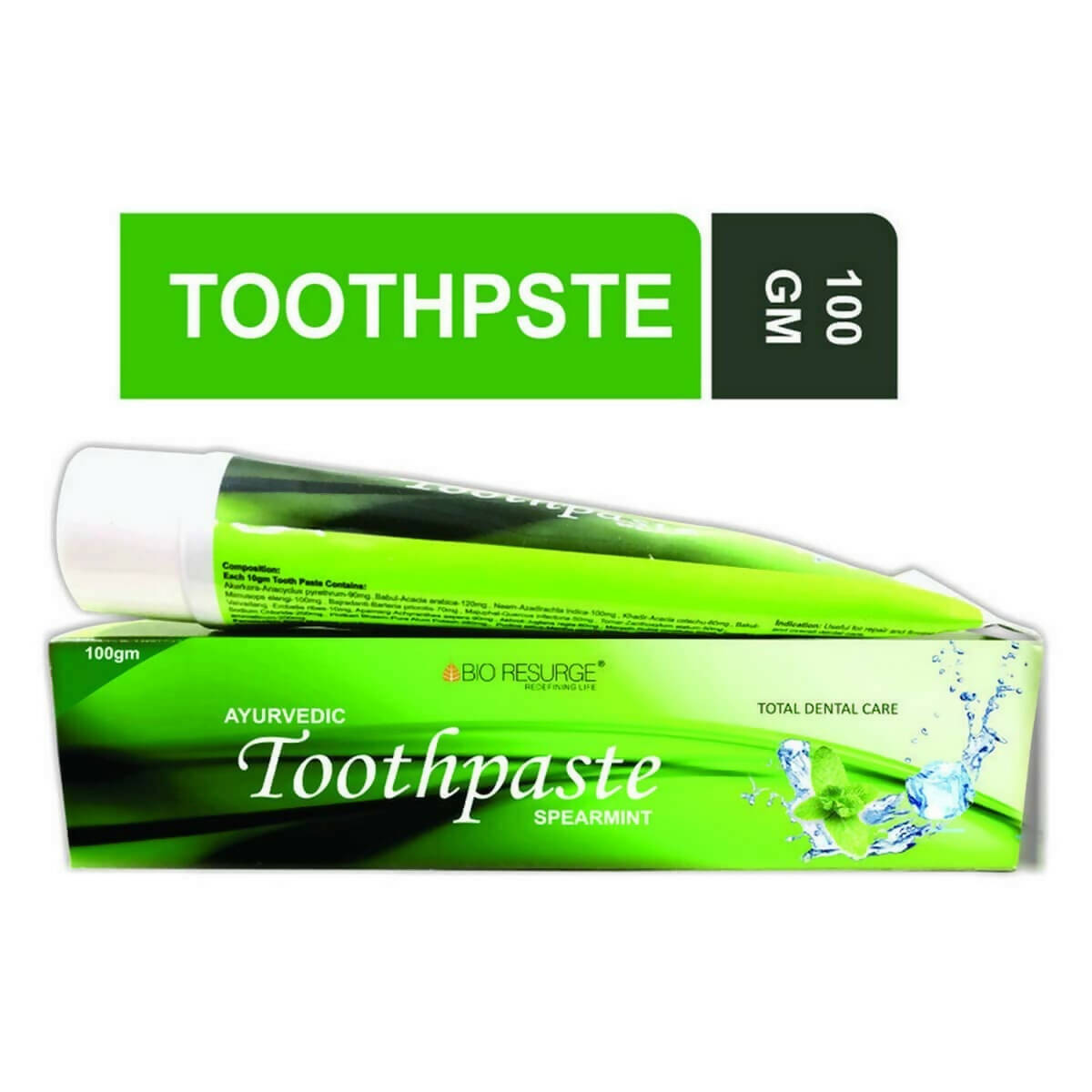 Bio Resurge Life Herbal Ayurvedic Spearmint Toothpaste | Grocsy