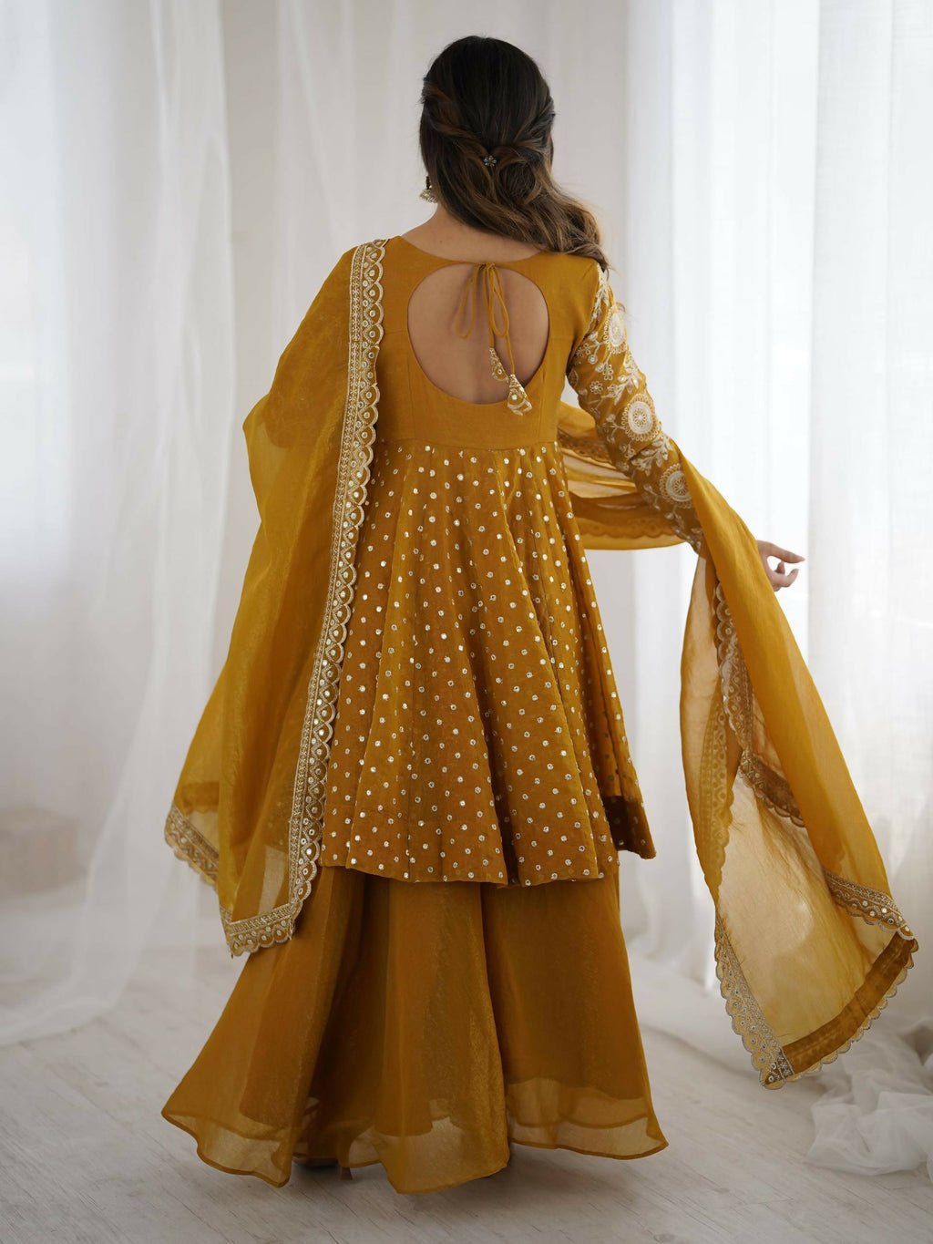 Teeya Creation Women'S New Trendy Embroidery Sequence Work  Yellow Kurta Set | Grocsy