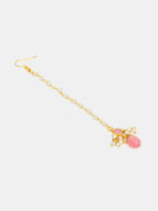 Ruby Raang Mannat Maang Tikka With Pair Of Earrings | Grocsy