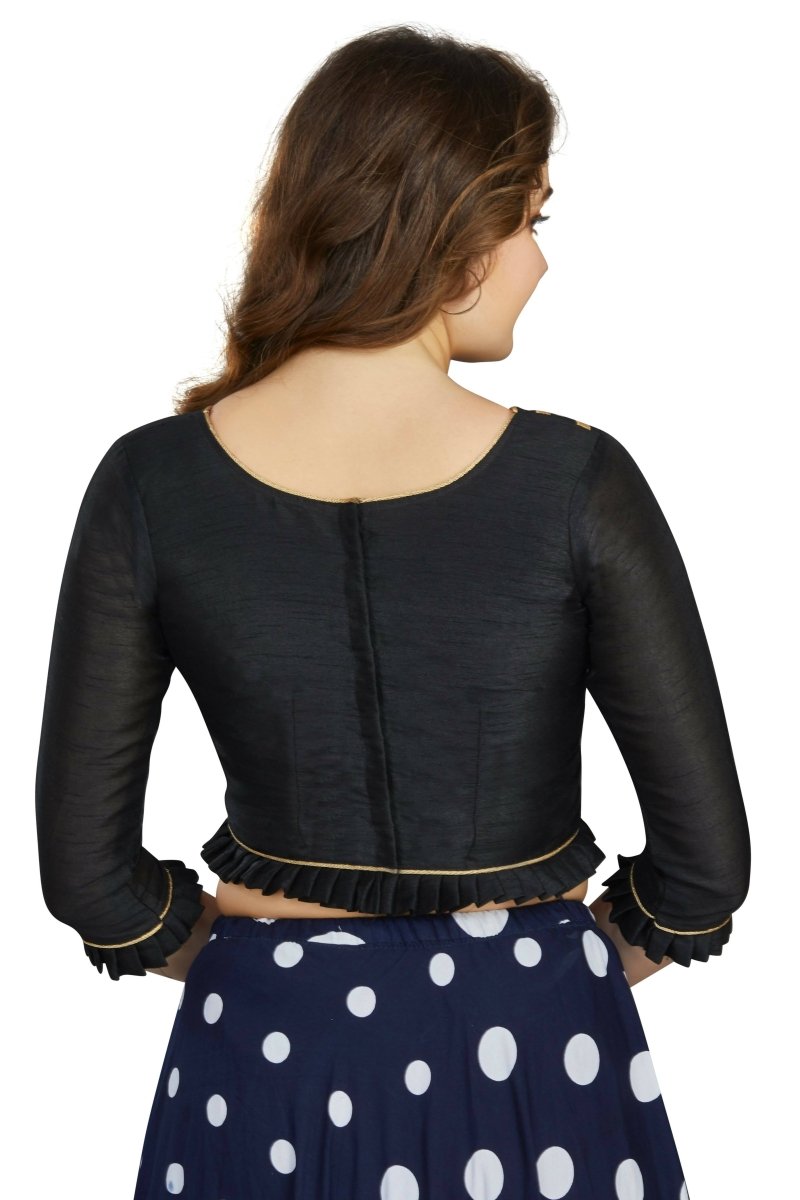 Aastha Fashion Women's Black Art Silk Designer Party Wear Readymade Blouse | Grocsy