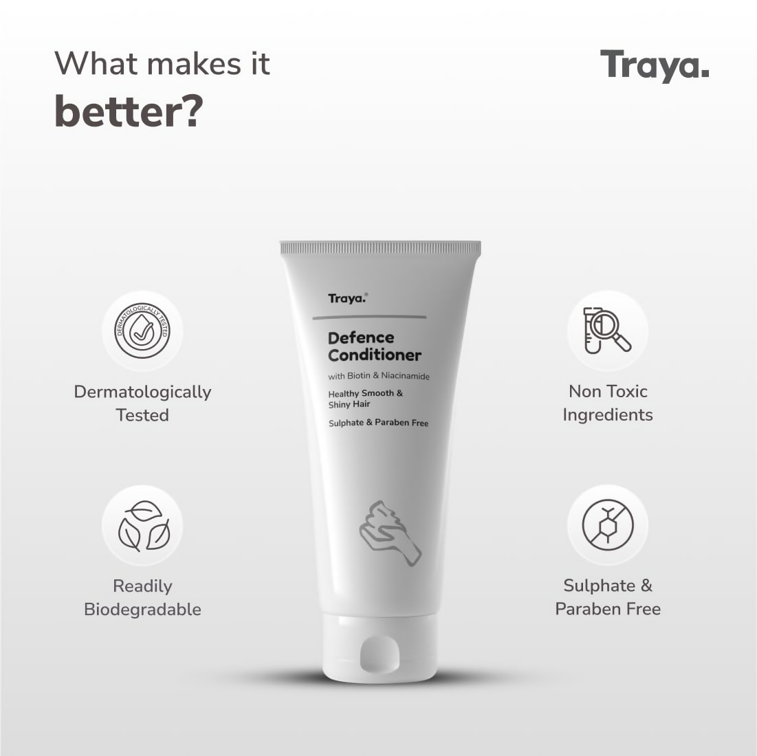 Traya Defence Conditioner with Biotin & Niacinamide | Grocsy