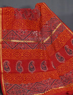 Shades of Red Chanderi Print Saree By Gayathri Reddy Designer Studio | Grocsy