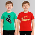 Chilins Round Neck Printed Super Combed Cotton T-shirt (Pack of 2) | Grocsy