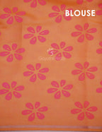 Neon Orange Colour Chanderi Block Print Saree By Gayathri Reddy Designer Studio | Grocsy