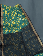 Peacock Green Colour Block Print Pure Kota Cotton Saree By Gayathri Reddy Designer Studio | Grocsy