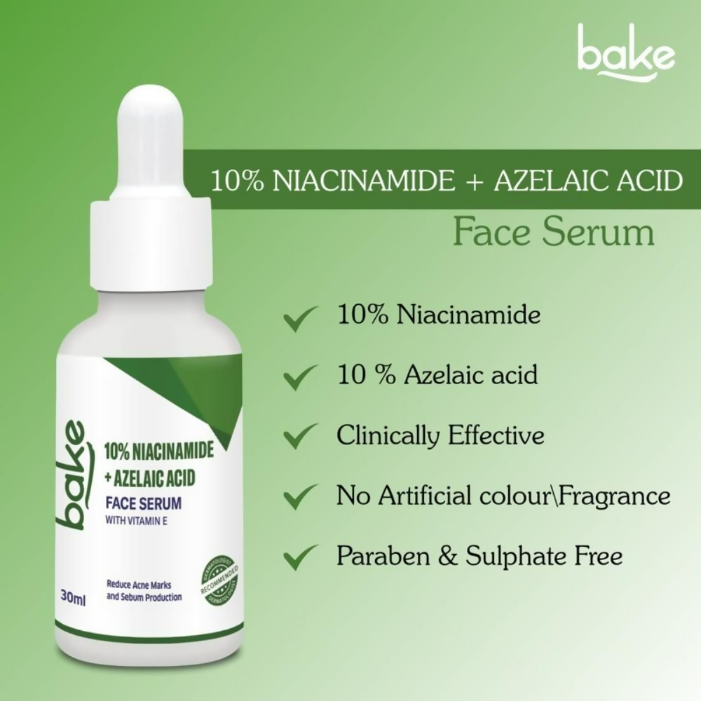 Bake 10% Niacinamide & Azelaic Acid Face Serum With Vitamin E | Grocsy