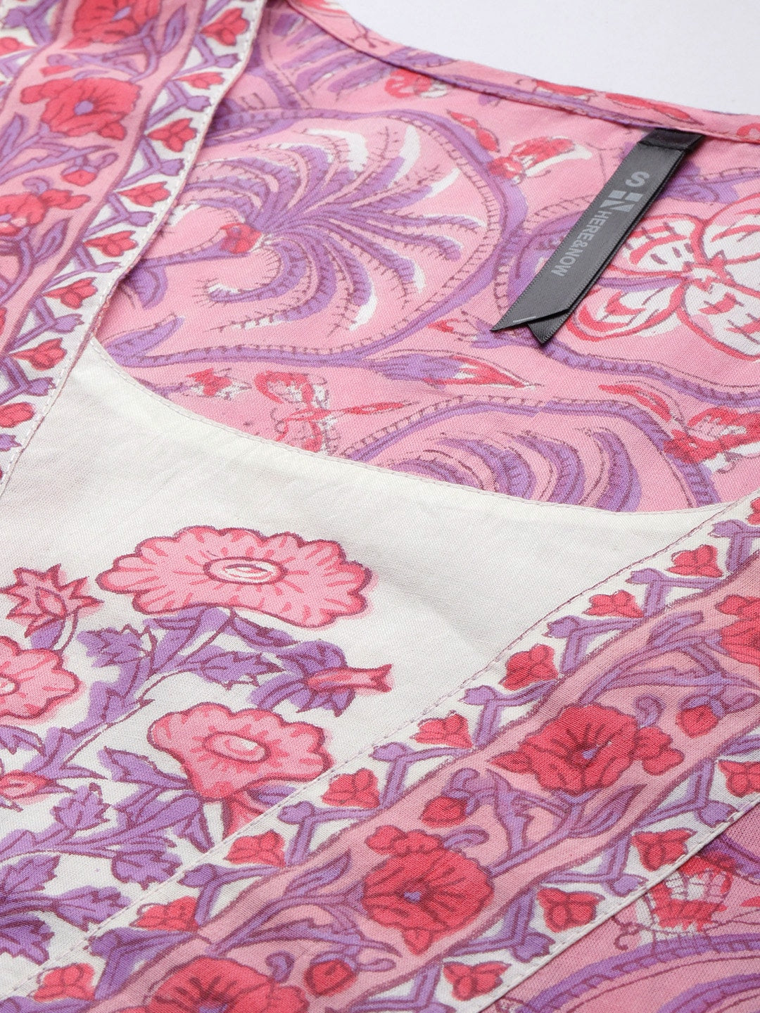 HERE&NOW Women Floral Printed Regular Pure Cotton Kurta with Palazzos & With Dupatta | Grocsy
