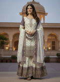 Teeya Creation Multi Color Star Georgette Heavy Embroidery Work Functional Wear Salwar Suit | Grocsy