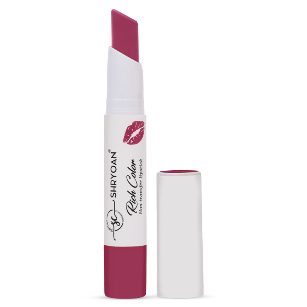 Shryoan Rich Color Non-Transfer Long Stay Creamy Lipstick - Grape Fruit 15 - Mud Cake - 01 | Grocsy