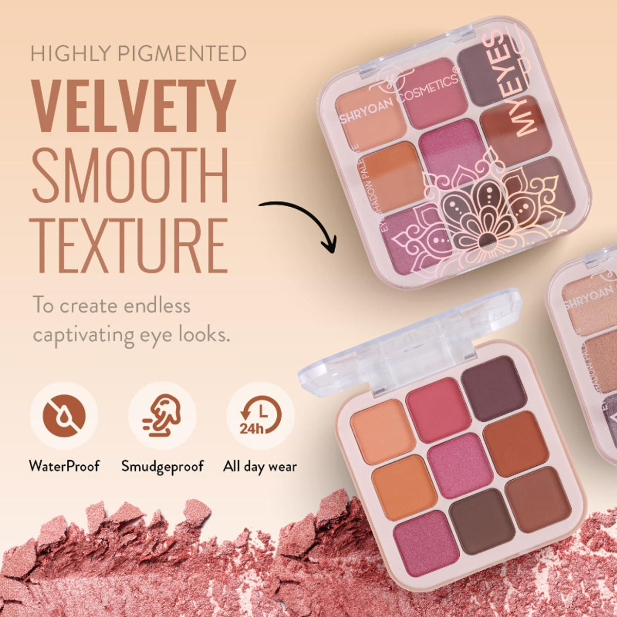 Shryoan Long Lasting My Eyes Up Matte & Shimmer Eyeshadow Palette - 3 | Grocsy