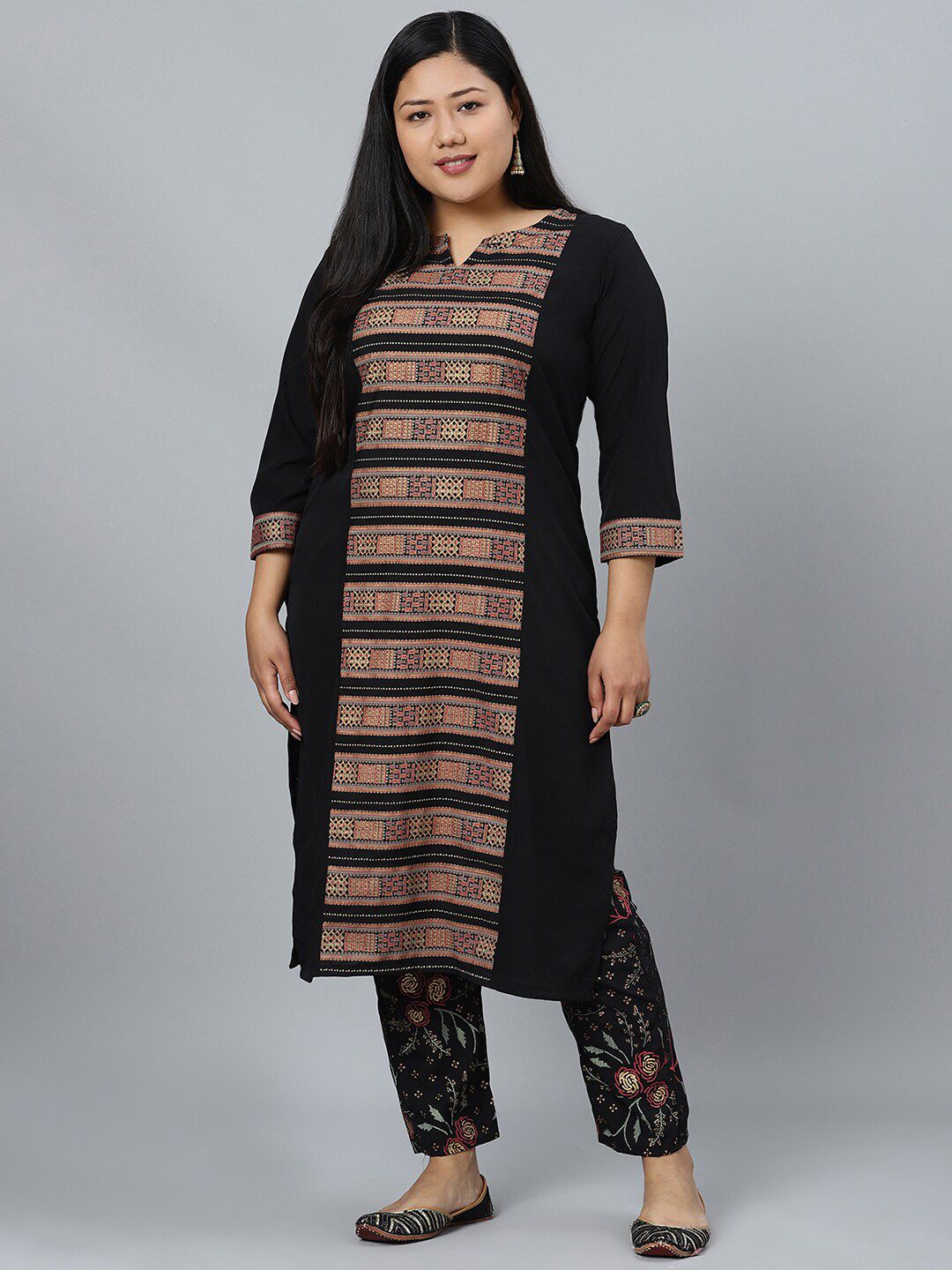 Sztori Geometric Printed Straight Kurta with Pant | Grocsy