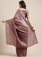 Saree Mall Mauve & White Floral Art Silk Sarees | Grocsy