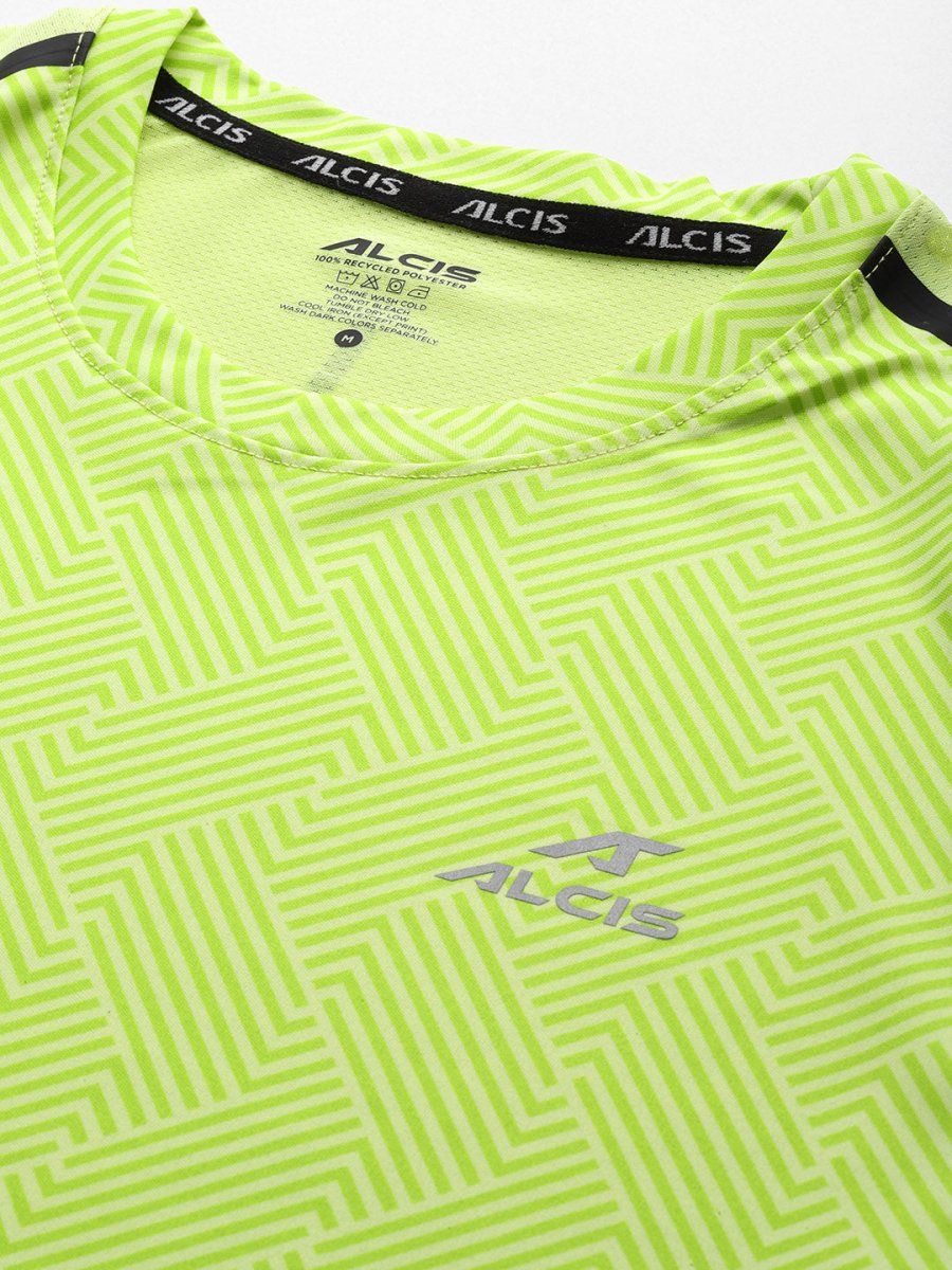Alcis Men Printed Anti Static Slim Fit T-shirt | Grocsy