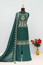 Anaita D Green Vichitra Silk Suit with Embroidery & Sequence Work | Grocsy