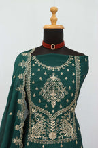 Anaita D Green Vichitra Silk Suit with Embroidery & Sequence Work | Grocsy